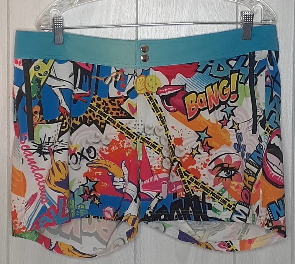 Bang! Miami Mens Swim Trunks Size XL 2 Zip Pockets Quick Dry